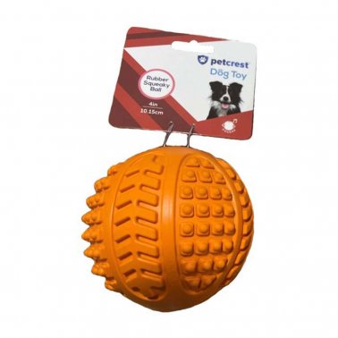 Petcrest Squeaky Rubber Ball 4" Dog Toy - Paw Naturals