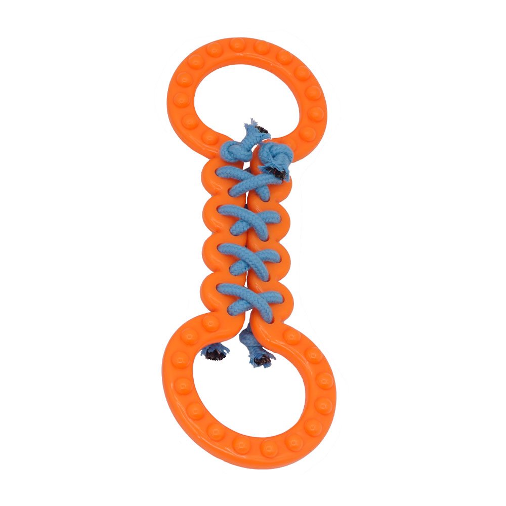 Petcrest TPR Double Ring Tugger 13" Dog Toy - Paw Naturals