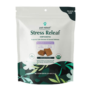 Pet Releaf Hemp Stress Releaf Soft Chew Peanut Butter Carob 3mg - Trial Size - 2.5oz - Paw Naturals