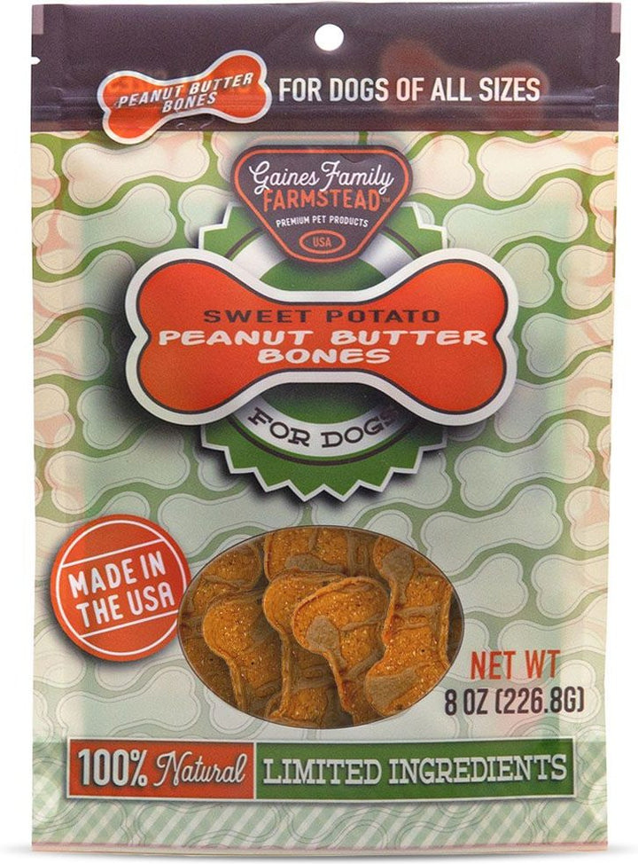 Gaines Family Farmstead Sweet Potato Peanut Butter Wrapped Bones 8oz Dog Treat - Paw Naturals