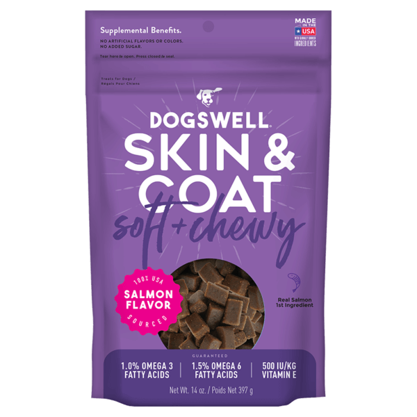 Dogswell Soft & Chewy Skin & Coat Salmon 14oz Dog Treats