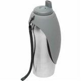 Messy Mutts Travel Water Bottle with Silicone Flip Up Bowl 24oz