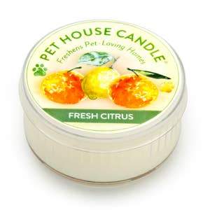 Pet House By One Fur All Mini Travel Candle 1.5 oz Fresh Citrus - Paw Naturals