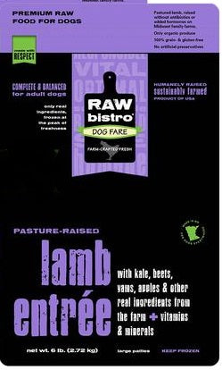 Raw Bistro Frozen Lamb Entree For Dogs 6lb - Paw Naturals