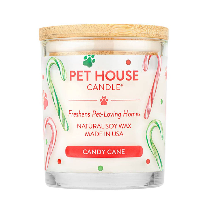 Pet House by One Fur All Holiday Candle Candy Cane 9oz - Paw Naturals