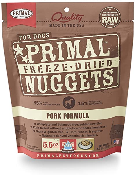 Primal Raw Freeze-Dried Dog Food Pork 5oz - Paw Naturals