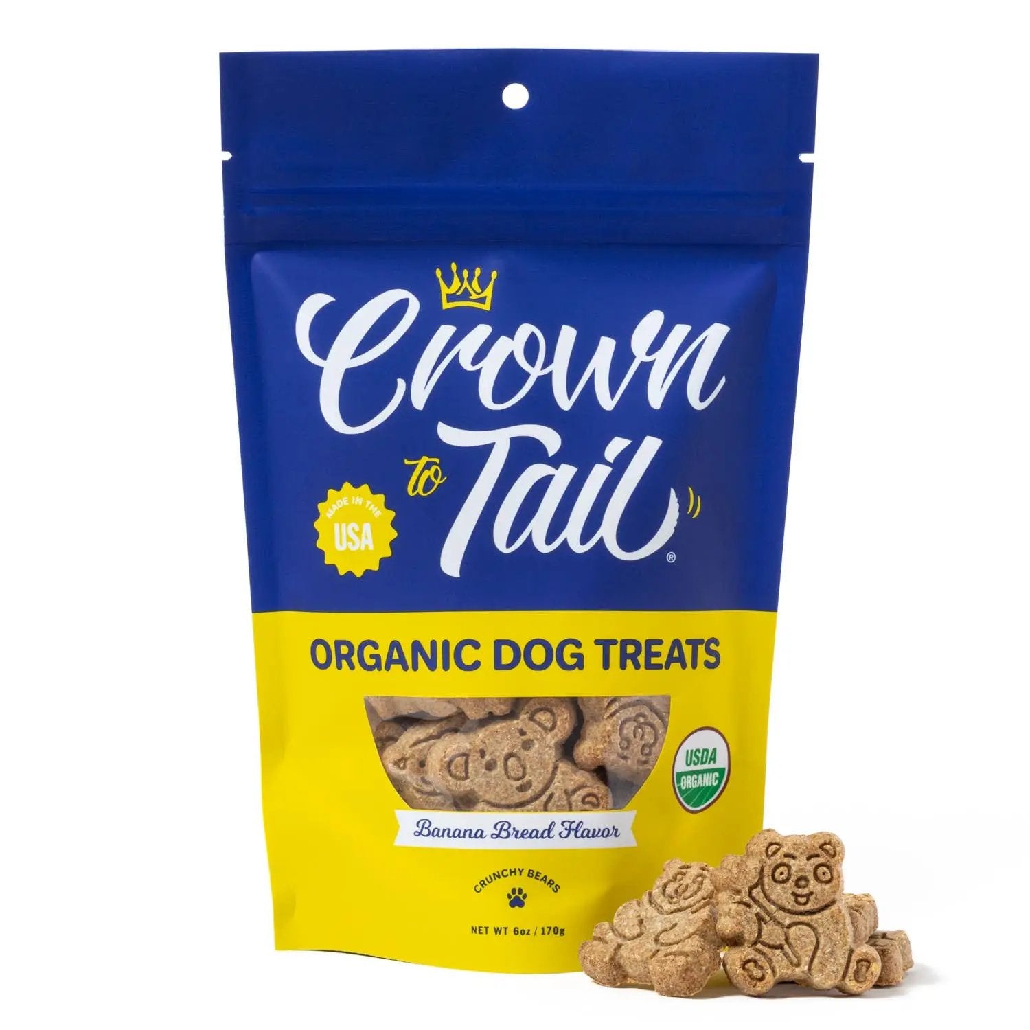 Crown to Tail - Organic Banana Bread Crunchy Dog Treats, 6oz Case