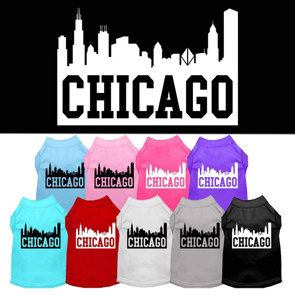 Mirage Pet Products Chicago Skyline Screen Print Dog Shirt