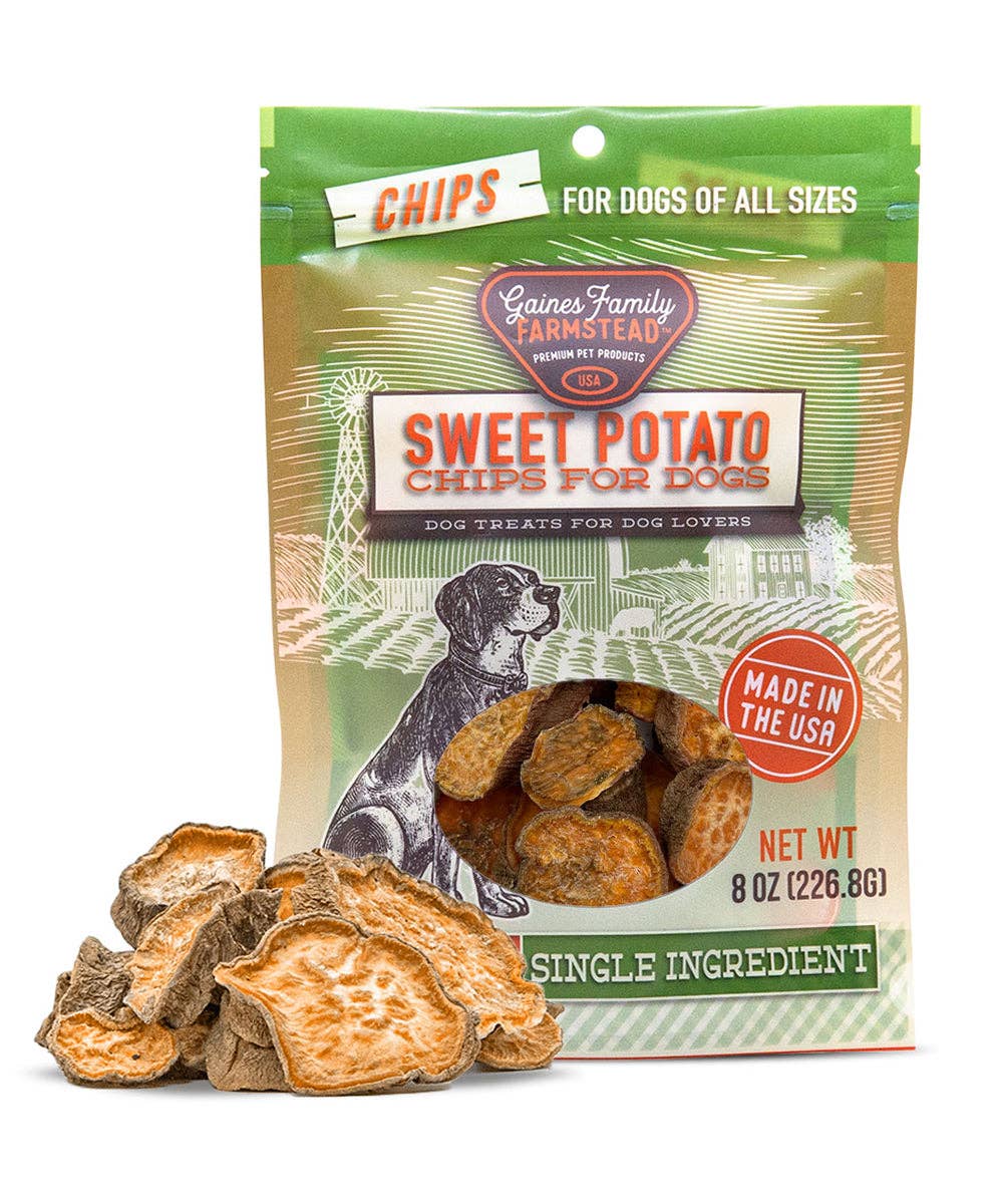 Gaines Family Farmstead Sweet Potato Chips 8oz Dog Treat - Paw Naturals