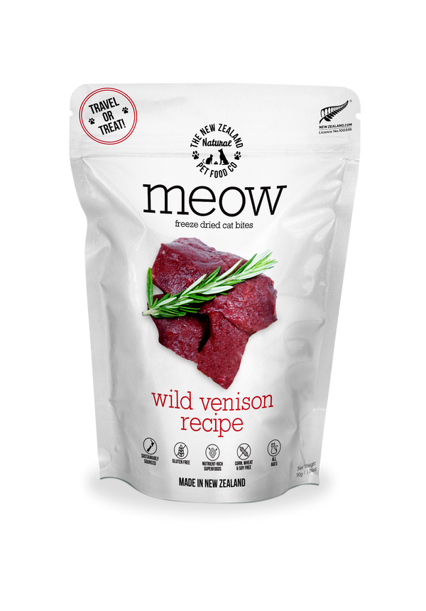 The New Zealand Natural Pet Food Co. Meow Raw Freeze-Dried Wild Venison 1.76oz