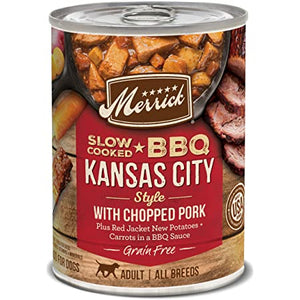 Merrick Slow-Cooked BBQ Grain-Free Canned Dog Food 12.7oz Kansas City - Paw Naturals