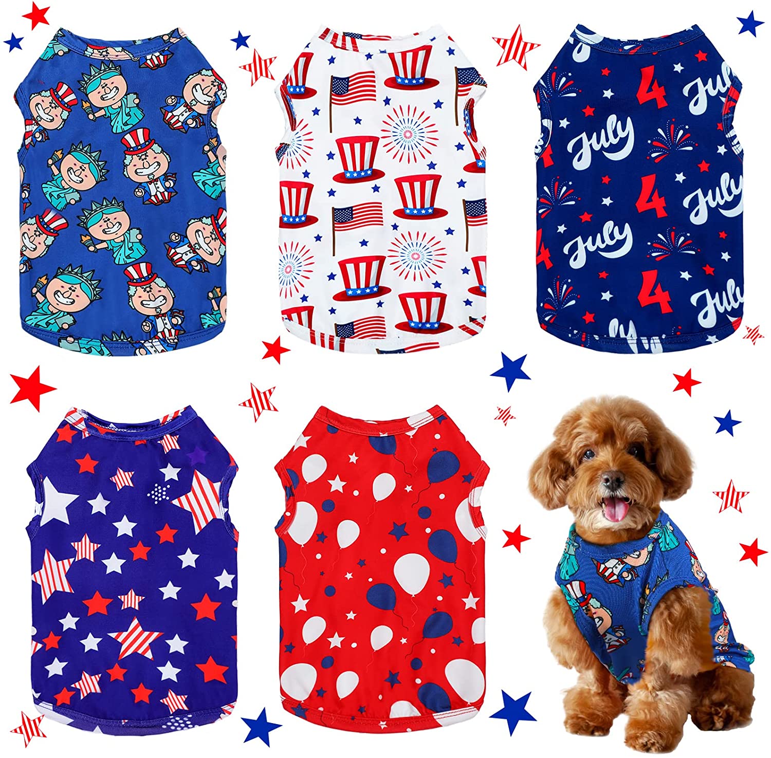 Sparky & Co Patriotic Pet T-Shirt for Dogs & Cats