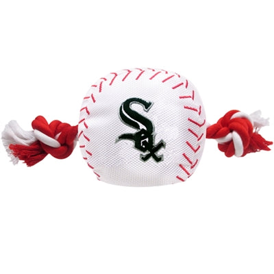 Pets First Co. MLB Chicago White Sox Baseball Nylon W/ Rope Toy
