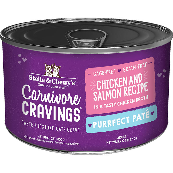 Stella & Chewy's Carnivore Cravings Purrfect Pate Canned Cat Food Chicken & Salmon / 5.2oz - Paw Naturals