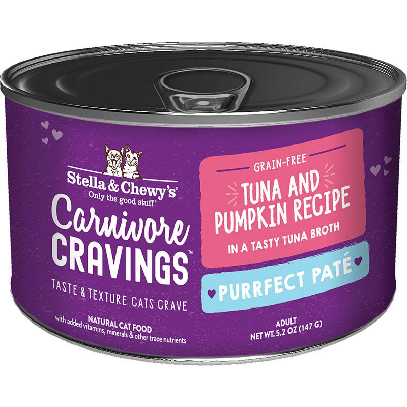 Stella & Chewy's Carnivore Cravings Purrfect Pate Canned Cat Food Tuna & Pumpkin / 5.2oz - Paw Naturals