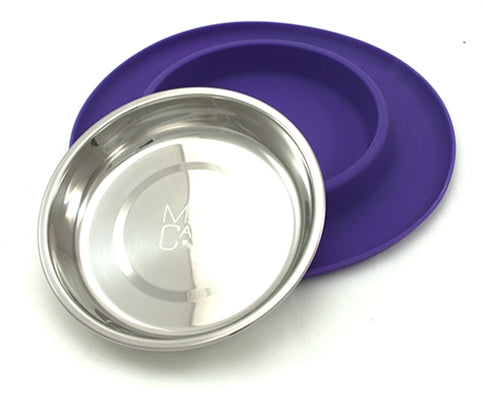 Messy Mutts Cat Single Bowl Silicone Feeder Purple - Paw Naturals