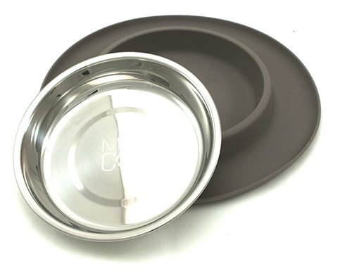 Messy Mutts Cat Single Bowl Silicone Feeder Grey - Paw Naturals