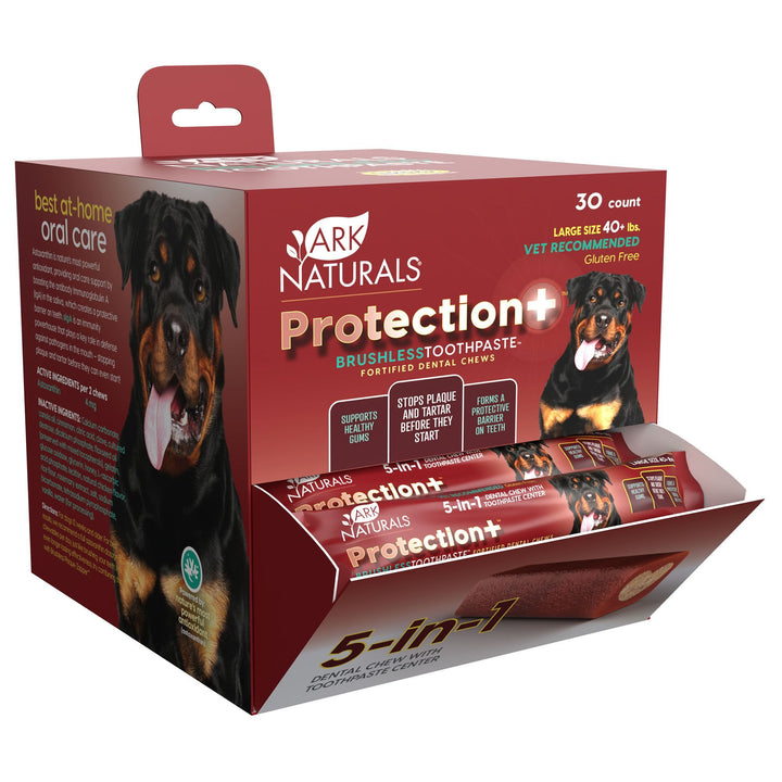 Ark Naturals Protection+ Brushless Toothpaste Individual Dog Dental Chews Large - Paw Naturals