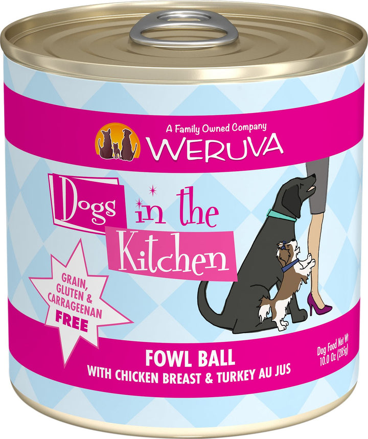 Weruva Dogs In The Kitchen Canned Dog Food 10oz Fowl Ball - Paw Naturals