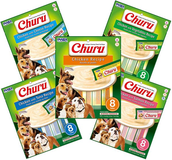 Inaba Churu Puree Unique Creamy Dog Treat 5.6oz, 8 Pack