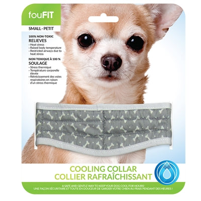 Foufoubrands Fou Fit Cooling Cooling Collars Grey Small (14"L x 2.5"W) - Paw Naturals