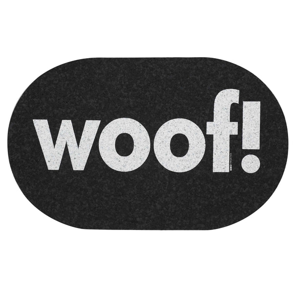 Ore’ Pet Placemat Recycled Rubber Jumbo Oval Woof - Paw Naturals