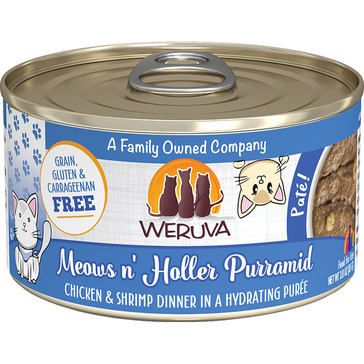 Weruva Pate Canned Cat Food 3oz Meows N' Holler Purramid - Paw Naturals