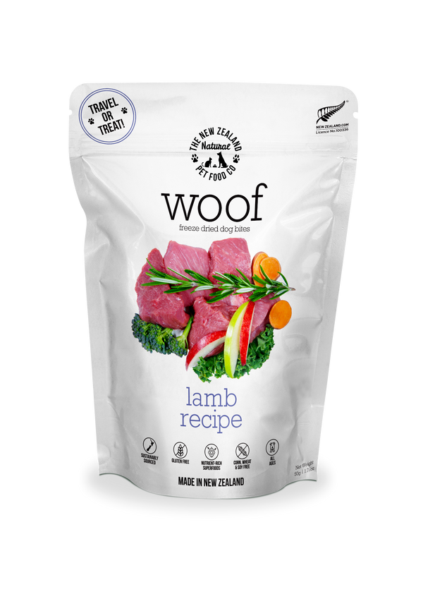 The New Zealand Natural Pet Food Co. Woof Raw Freeze-Dried Lamb 1.76oz