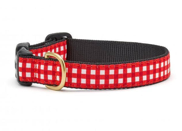 Up Country Red Gingham Dog Collar & Leash Collection