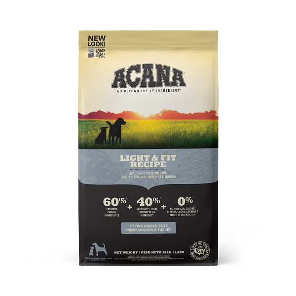 Acana Heritage Light & Fit Dry Dog Food 25lb - Paw Naturals