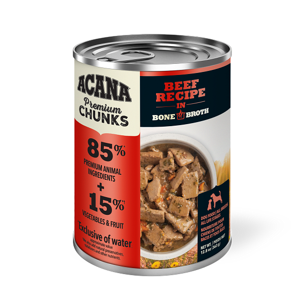 Acana Premium Chunks Canned Dog Food Beef - Paw Naturals