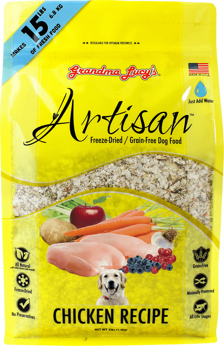 Grandma Lucy's Artisan Chicken Raw Freeze-Dried Dog Food 3LB - Paw Naturals