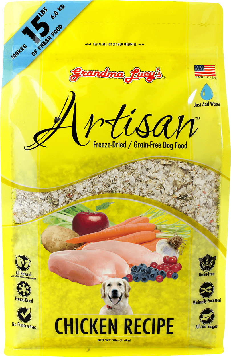 Grandma Lucy's Artisan Chicken Raw Freeze-Dried Dog Food 3LB - Paw Naturals