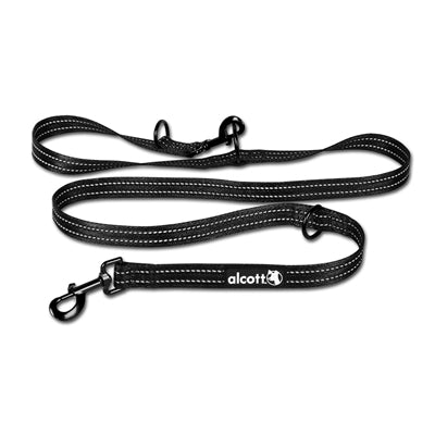 Alcott™ Adjustable Adventure Leash - 5 in 1 Design Black / Medium (3/4") - Paw Naturals