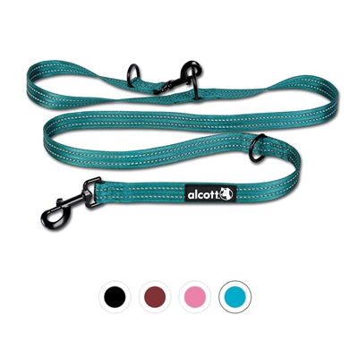 Alcott™ Adjustable Adventure Leash - 5 in 1 Design Blue / Medium (3/4") - Paw Naturals