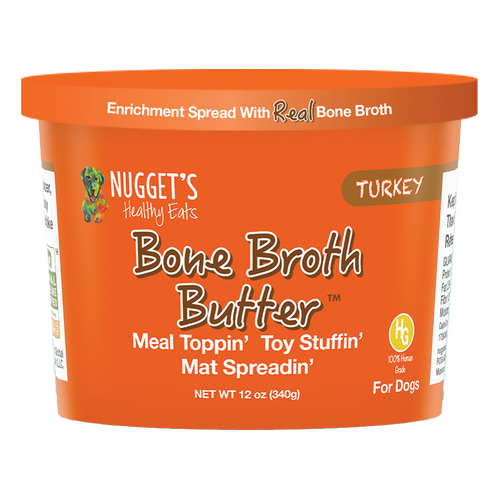 Nuggets Healthy Eats Bone Broth Butter 12z Frozen Tubs Turkey - Paw Naturals