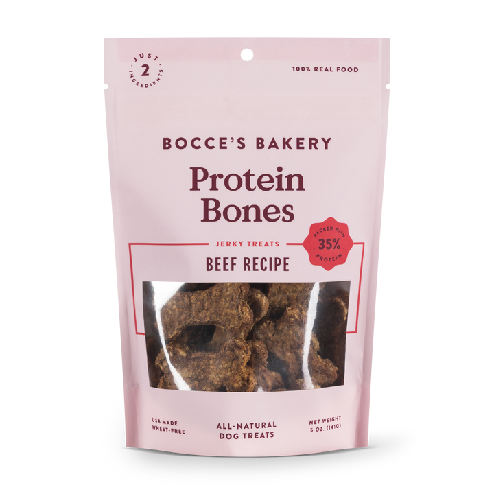 Bocce's Bakery Protein Bones Recipe Dog Biscuit Beef - Paw Naturals