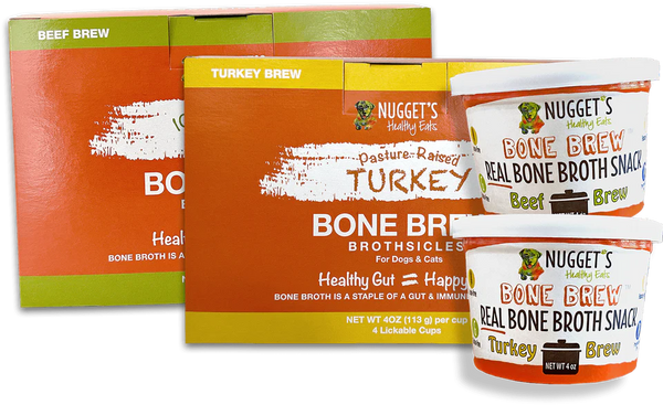 Nugget's Healthy Eats Frozen Bone Brew Treats For Dogs & Cats - Paw Naturals