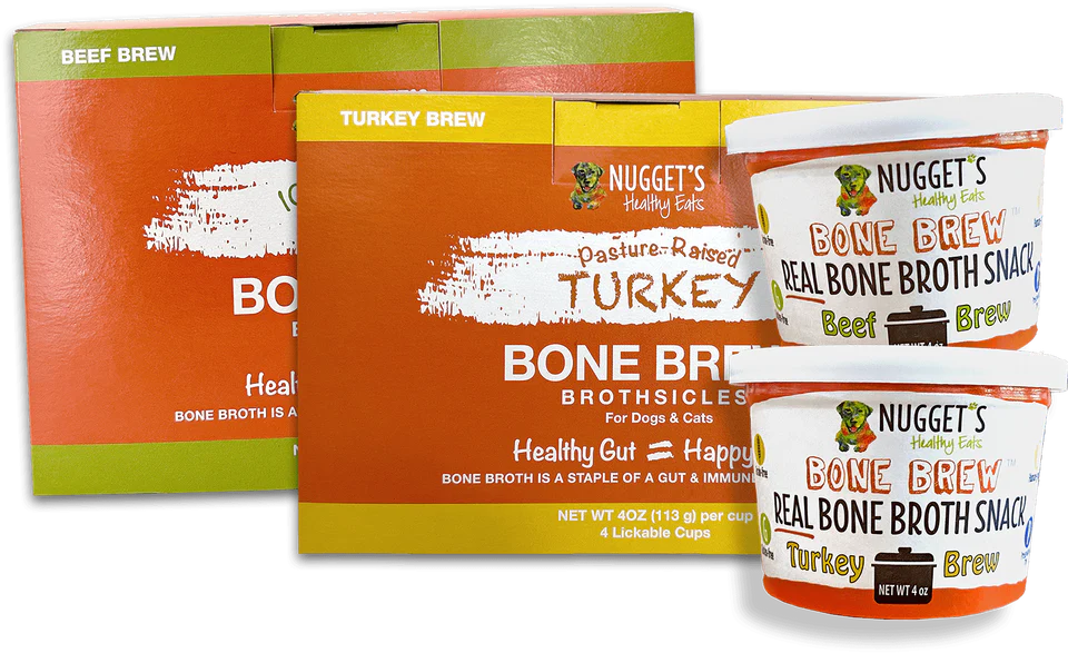 Nugget's Healthy Eats Frozen Bone Brew Treats For Dogs & Cats - Paw Naturals