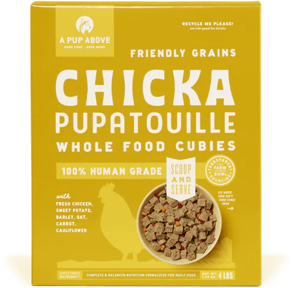 A Pup Above Whole Food Cubies Chicka Pupatouille Dry Dog Food 2lb - Paw Naturals