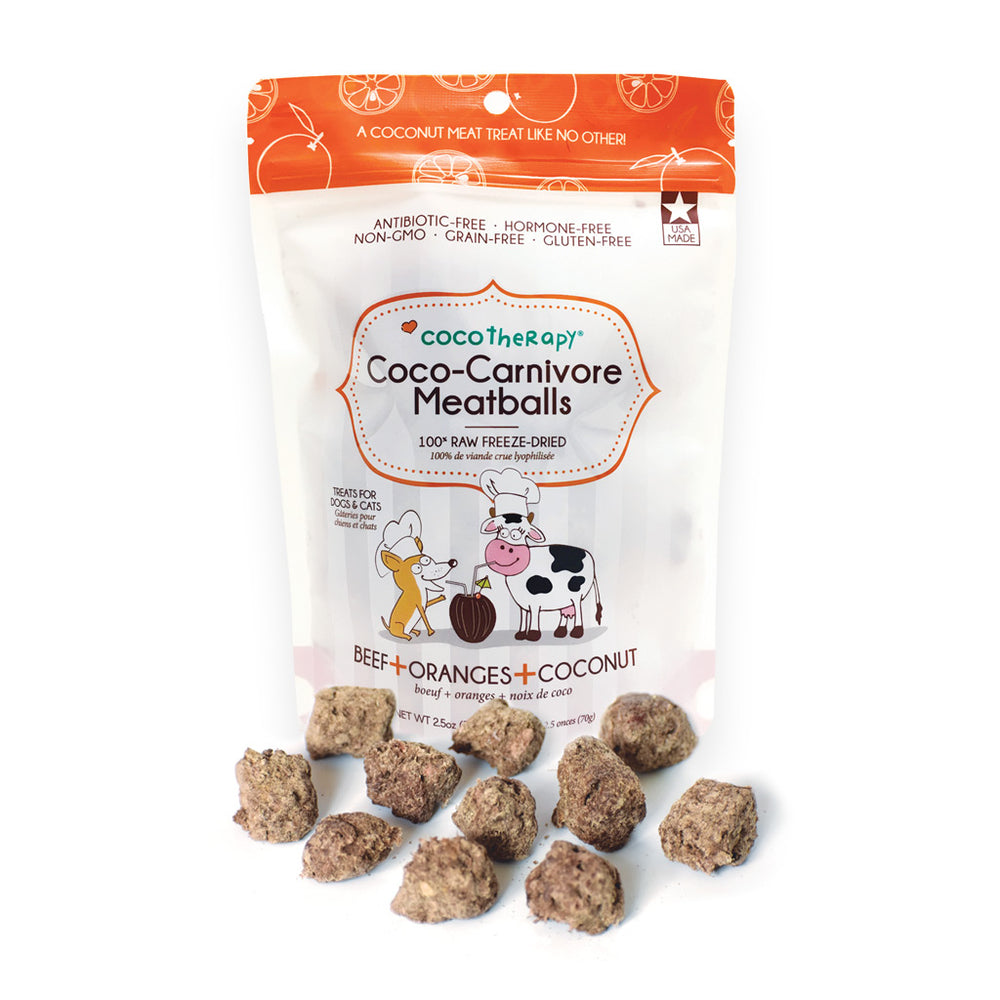 CocoTherapy Coco-Carnivore Meatballs Raw Treats for Cats & Dogs