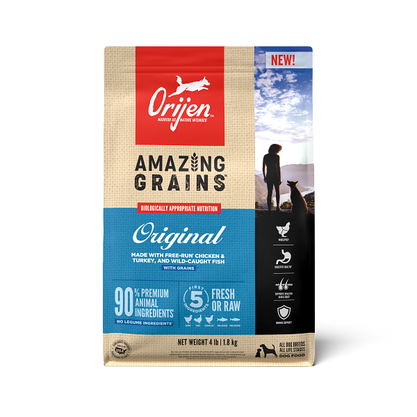 Orijen Amazing Grains Original Dry Dog Food 4lb - Paw Naturals