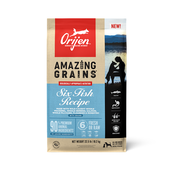 Orijen Amazing Grains 6 Fish Dry Dog Food - Paw Naturals