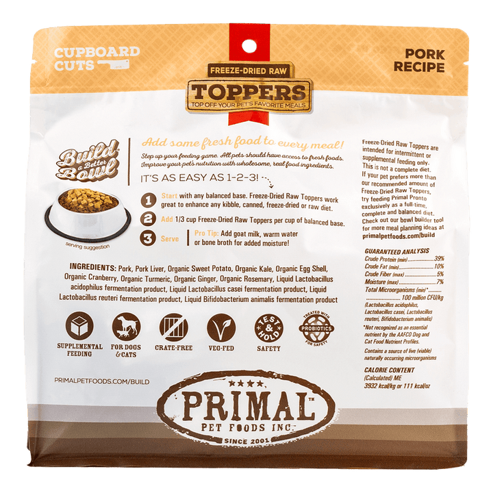Primal Freeze-Dried Cupboard Cuts Toppers Pork - Paw Naturals