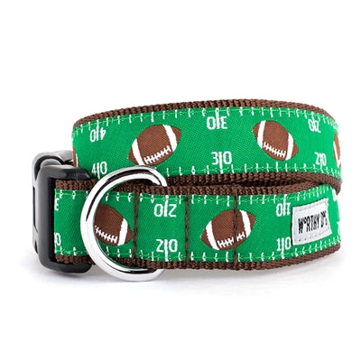 The Worthy Dog Football Field Collar & Lead Collection XS Dog Collar - Paw Naturals