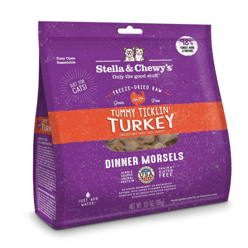 Stella & Chewy's Tummy Ticklin Turkey Dinner Morsels 3.5oz Freeze-Dried Cat Food - Paw Naturals