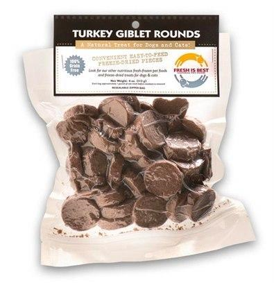 Fresh Is Best Freeze-Dried Turkey Giblet Rounds 4oz - Paw Naturals