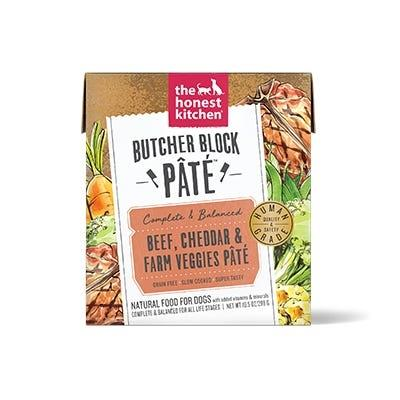 Honest Kitchen Butcher Block Pate for Dogs 10.5oz Beef, Cheddar & Farm Veggie - Paw Naturals