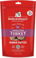 Stella & Chewy's Tantalizing Turkey Dinner Patties Raw Freeze-Dried Dog Food 14oz - Paw Naturals