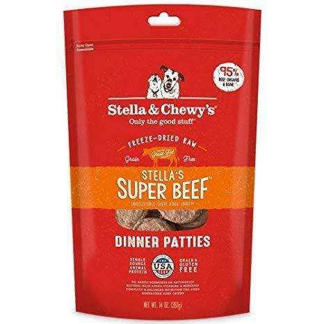 Stella & Chewy's Stella's Super Beef Dinner Patties Raw Freeze-Dried Dog Food 14oz - Paw Naturals